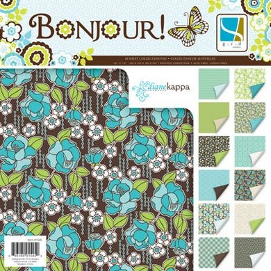 Набор скрапбумаги GCD Studios - Bonjour Collection, 12 двусторонних листов, размер 30х30 см