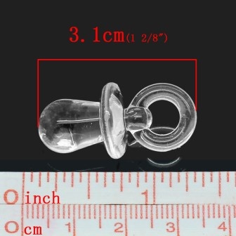Акриловая подвеска "Соска", 3.1см x 15.0мм, цвет прозрачный, 1 шт.