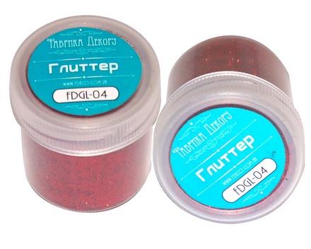 Глиттер красный 20 ml, сухой