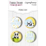 Скрапфишки 4шт. Набор 331, My little panda boy, ТМ Фабрика Декору
