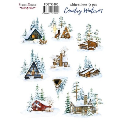 Набір наклейок (стікерів) 9шт Country winter #266