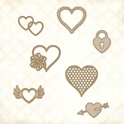 Чипборд Blue Fern Studios - Eclectic Hearts