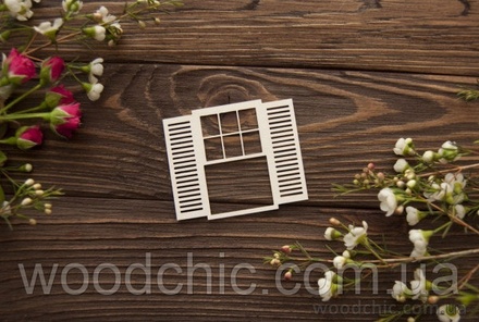Чипборд Окно со ставнями 1 от WOODchic, 7х8см