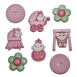 Набор декоративных пуговиц Dress It Up - Baby fun - girl
