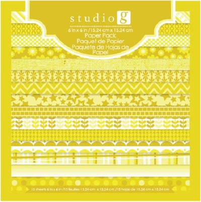 Набор скрапбумаги Studio G - Yellow, цвет желтый, 15х15 см, 15 листов