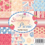 Набор односторонней бумаги от Wild Rose Studio - Strawberry Picnic - 15х15 см