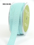 Лента Twill and Stripes, цвет аквамарин/белый, ширина 1,9 см, длина 90 см