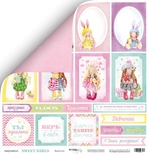 Лист двусторонней скрапбумаги от Scrapmir - Карточки из коллекции Sweet Girls, 30x30 см