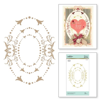 Пластины для фольгирования от Spellbinders - Imperial Adorned Ovals Glimmer Hot Foil Plate Royal Flourish by Becca Feeken