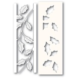 Набор из ножа для вырубки и трафарета от Poppystamps - Holly Side Strips and Stencil