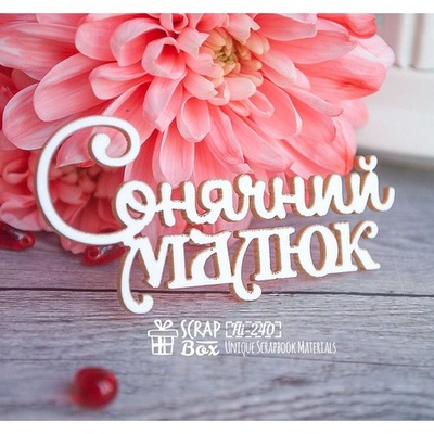 Чипборд ScrapBox - надпись Сонячний малюк Hi-240
