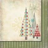Лист двусторонней скрапбумаги от Fancy Pants - Paper Saint Nick Tannenbaum
