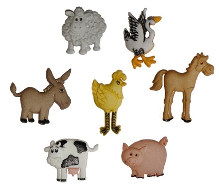 Набор декоративных пуговиц Dress It Up -  Funny Farm
