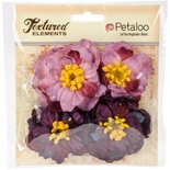 Набор объемных цветов Petaloo - Ruffled Peony - Purple