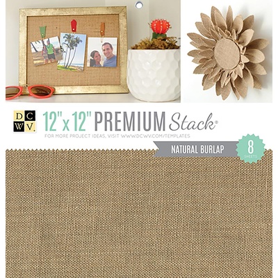 Набор кардстока DCWV Natural Burlap, 30х30 см, 8 листов, с мешковиной