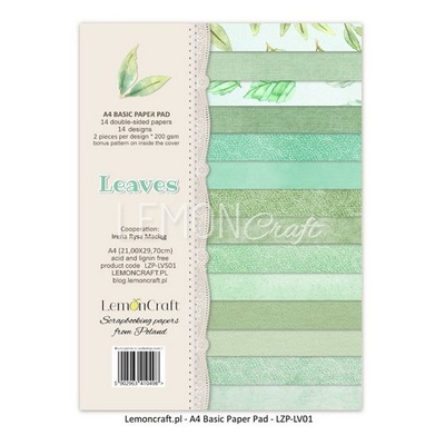 Набор скрапбумаги LemonCraft -  Leaves 01, basic, 21.1х29.7 см, двусторонняя