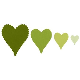 Лезвия от Sizzix - Sizzix Framelits Die Set 4PK - Hearts, Scallop #2, 4 шт.