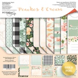 Набор двусторонней бумаги с золотым тиснением от Scrapmir - Peaches & Cream, 30х30см, 11шт