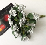 Веточки с ягодками, цвет серебро, 12 штук