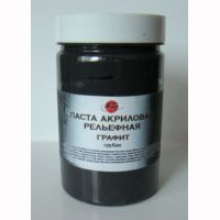 -50%Текстурная паста акриловая рельефная грубая "ГРАФИТ", 250 мл, цвет темно-серый
