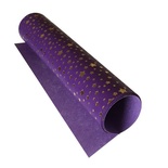 Отрез кожзама с тиснением  золотой фольгой Golden Stars Violet, 50см х 25см, ТМ Фабрика Декора