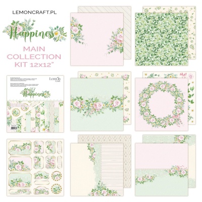 Набір паперу для скрапбукінгу Lemoncraft - Happiness, 30.5х30.5 см