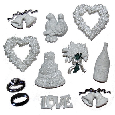 Набор декоративных пуговиц Dress It Up - Wedding