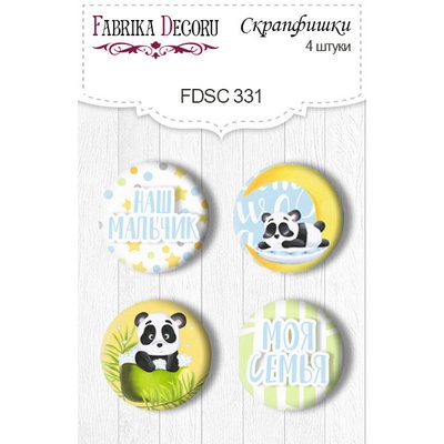 Скрапфишки 4шт. Набор 331, My little panda boy, ТМ Фабрика Декору