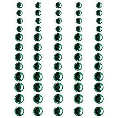 Половинки кристаллов на клеевой основе Queen & Co - Rhinestones Shamrock, 60 штук