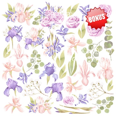 Набор скрапбумаги Majestic Iris, 30,5x30,5см, Фабрика Декору