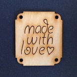 Деревянная фигурка WOOD-062 - Made with Love 1, 1 штука