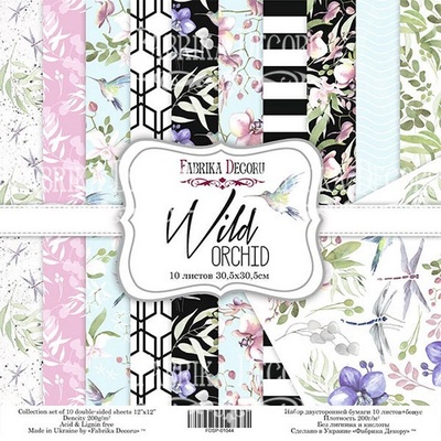 Набор скрапбумаги - Wild orchid, 30,5x30,5 см, ТМ Фабрика Декора