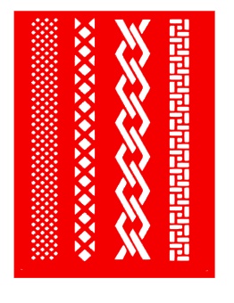 Трафарет - Бордюры4, 15*20см