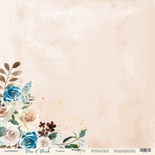 Лист односторонней бумаги с золотым тиснением от Scrapmir - Румянец - Blue & Blush, 30x30 см