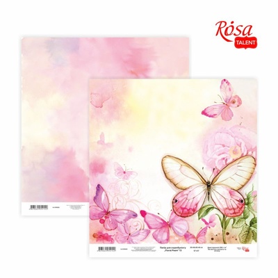 Бумага для скрапбукинга от ROSA TALENT - Floral Poem 13, двусторонняя, 30х30см, 200г/м2