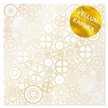 Лист кальки (веллум) с фольгированием Golden Gears 30,5х30,5 см, ТМ Фабрика Декора