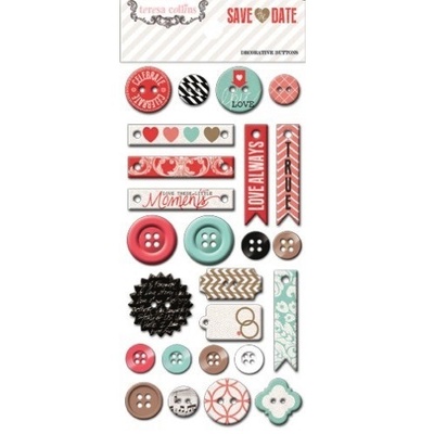 Пуговицы Teresa Collins - Save the Date - Decorative Buttons
