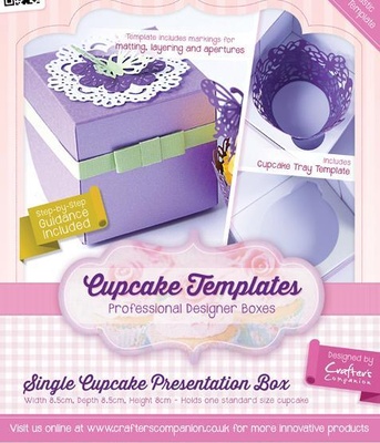Шаблон-трафарет от  Crafters Companion -Cupcake Templates Collection - Single Cupcake Presentation Box