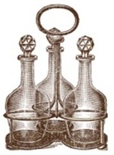 Акриловый штамп K007 Бутылочки с подставкой, размер 3,3 * 4,6 см
