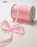Лента GGRAIN/STITCHED EDGE, цвет PINK/WHITE, ширина 9,5мм, длина 90см