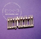 Чипборд от Wycinanka -  Надпись "Merry Christmas"со штрих-кодом, 2,5 x 5 см.
