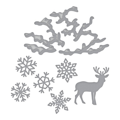 Ножи от Spellbinders - Winter Canopy and Elements Etched Dies Four Seasons by Lene Lok 