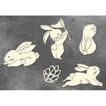 Набір чипбордів Sweet bunny 10х15 см #708, колір молочний, ТМ Фабрика декору