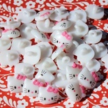 Белая пуговичка "Hello Kitty",  10мм, 1 шт.