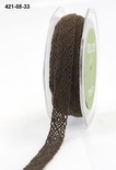 Вязаное кружево Brown, ширина 1,3 см, длина 90 см, цвет коричневый