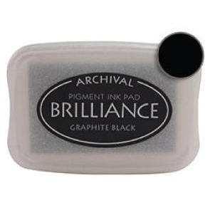 Чернила для штампинга Tsukineko - Brilliance Graphite Black, большие