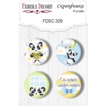 Скрапфишки 4шт. Набор 329, My little panda boy, ТМ Фабрика Декору