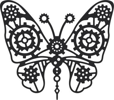 Нож для вырубки от Cheery Lynn Designs - Gears Butterfly (Steampunk Series)