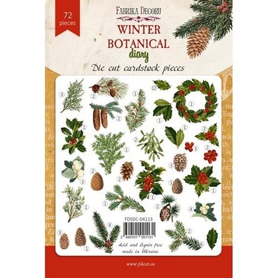 Набор высечек коллекция Winter botanical diary 72 шт, ТМ Фабрика Декора