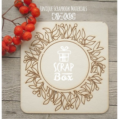 Чипборд ScrapBox - Рамка круглая Лиственный орнамент